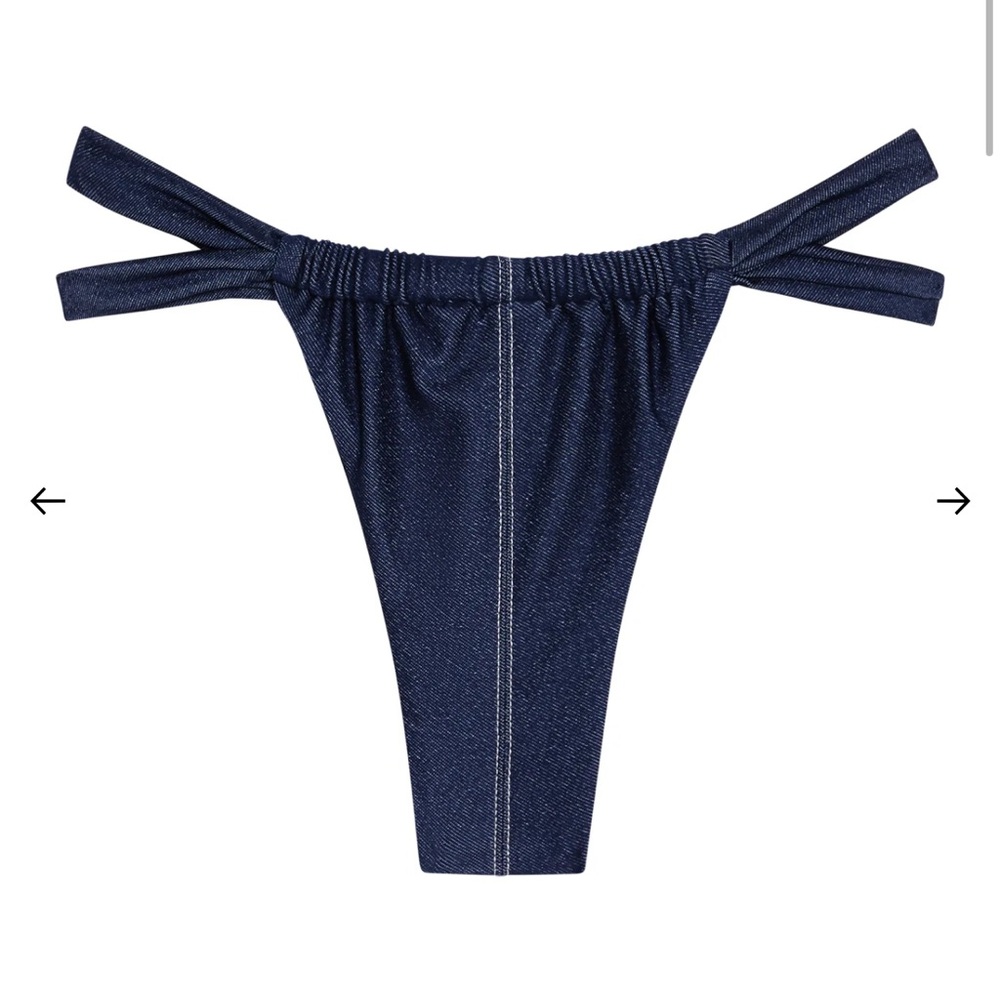 Monday Swimwear Malta Bikini Bottom in Blue Denim